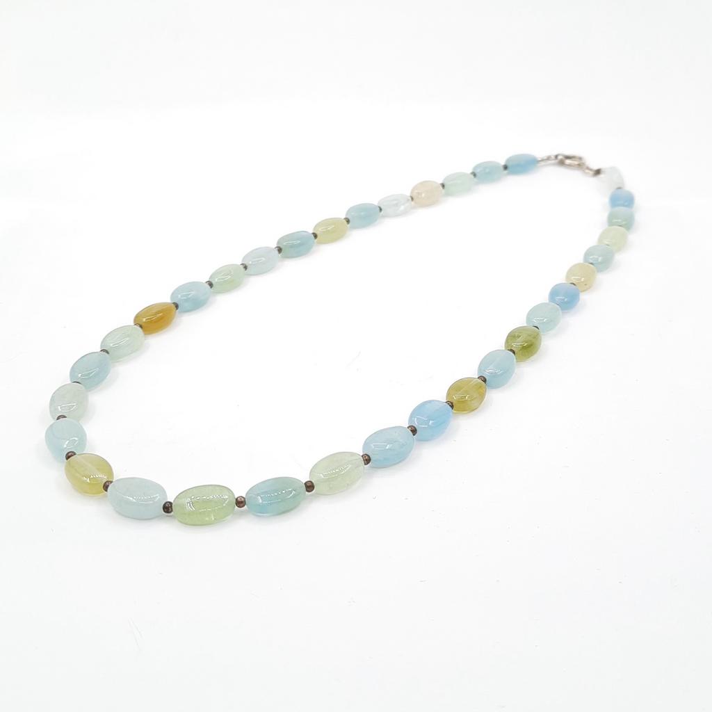 Бусы, аквамарин + берилл