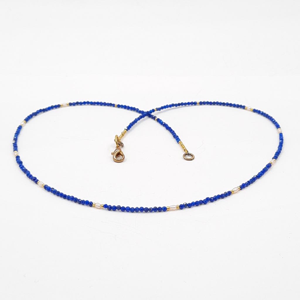 Бусы, лазурит + жемчуг