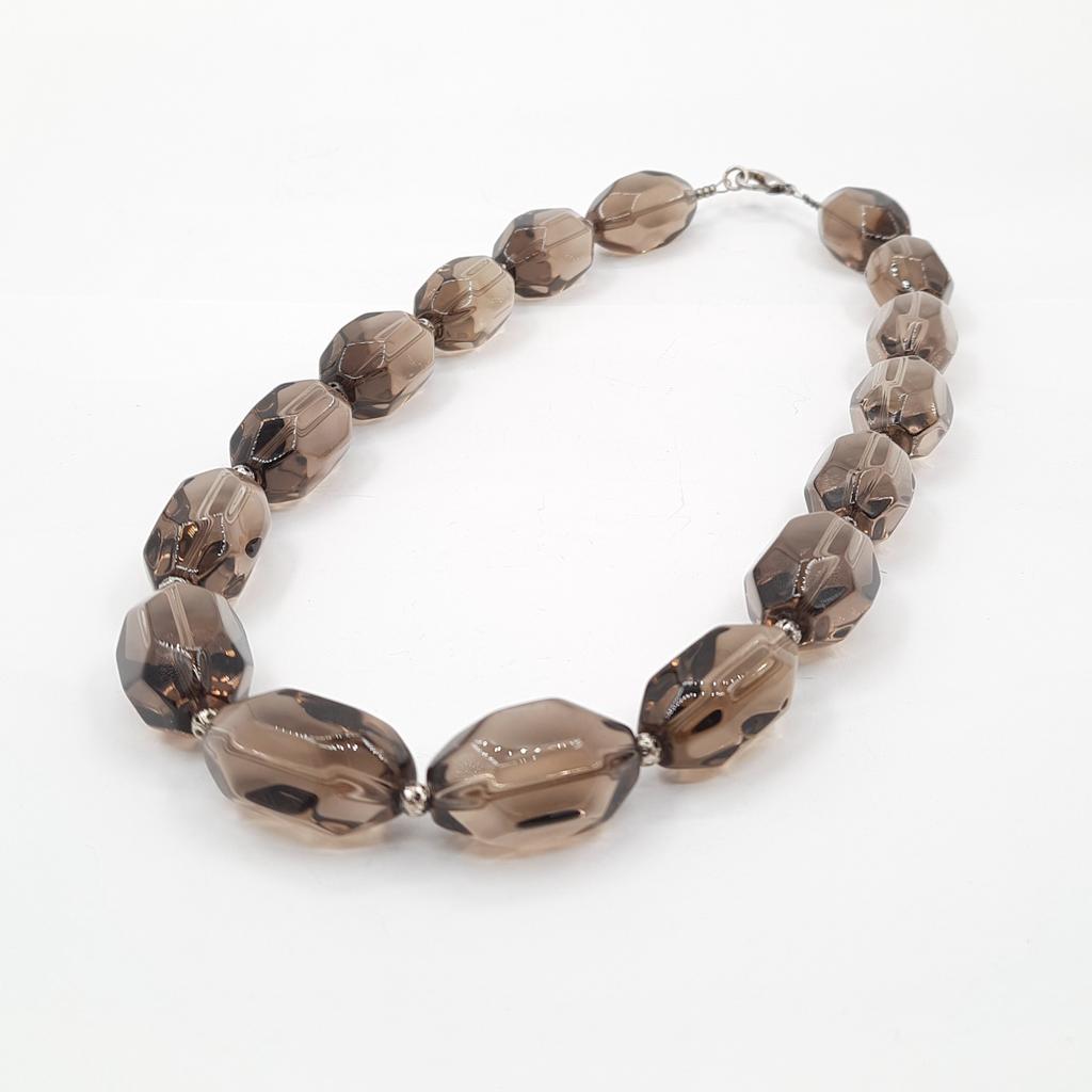Бусы, дымчатый кварц