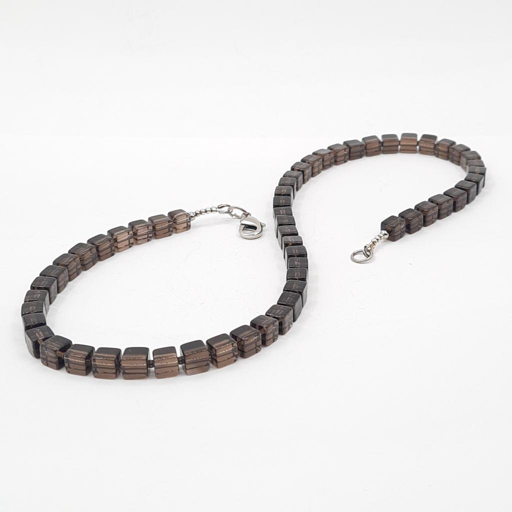 Бусы, дымчатый кварц