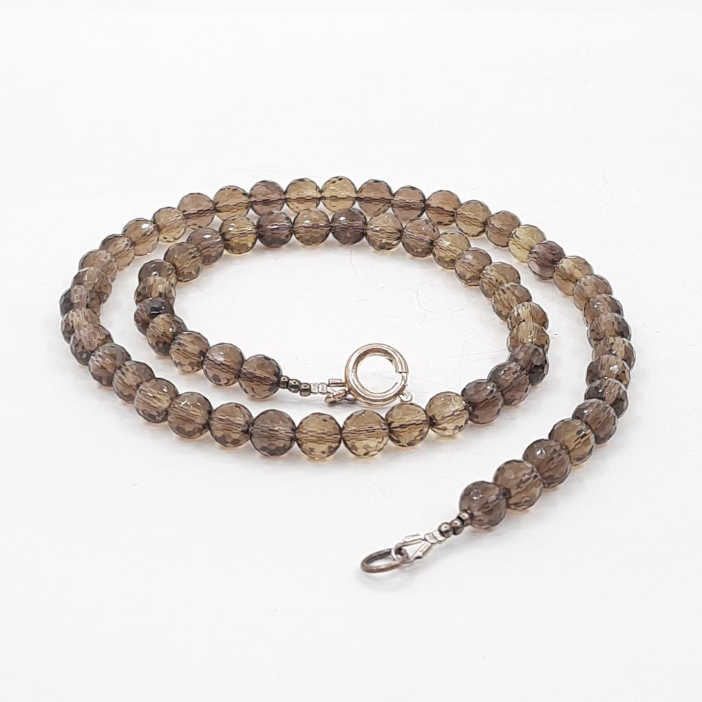 Бусы, дымчатый кварц