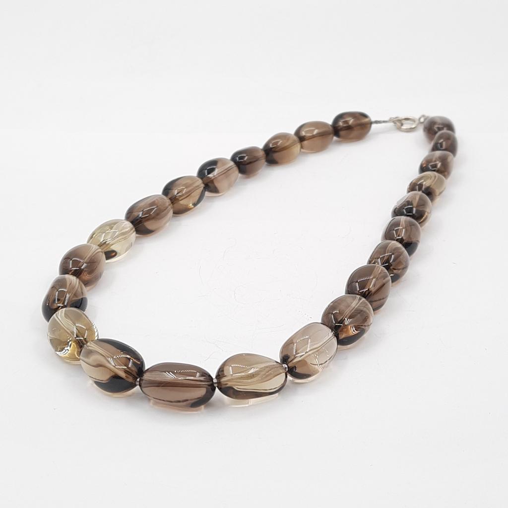 Бусы, дымчатый кварц