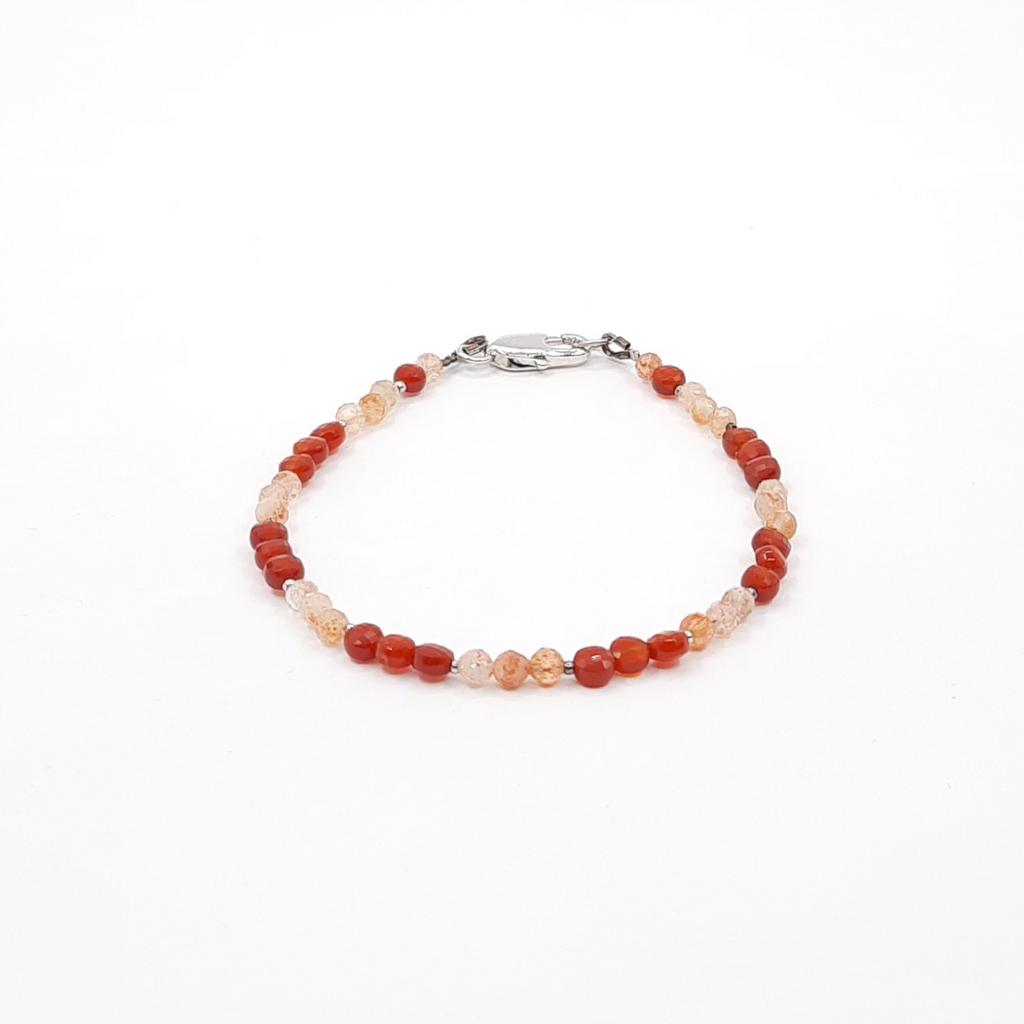 Браслет, сердолик + солнечный камень