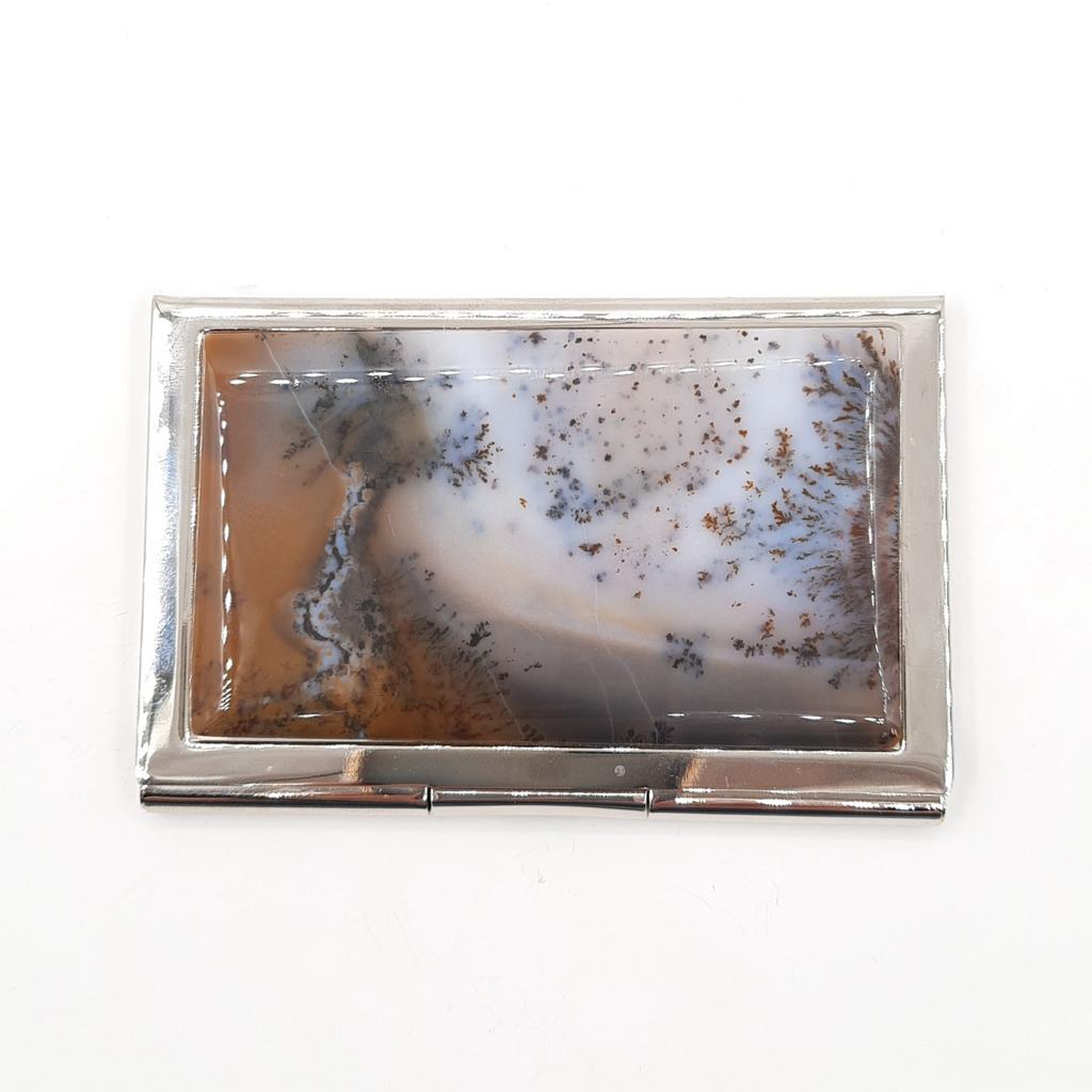 Визитница, агат пейзажный