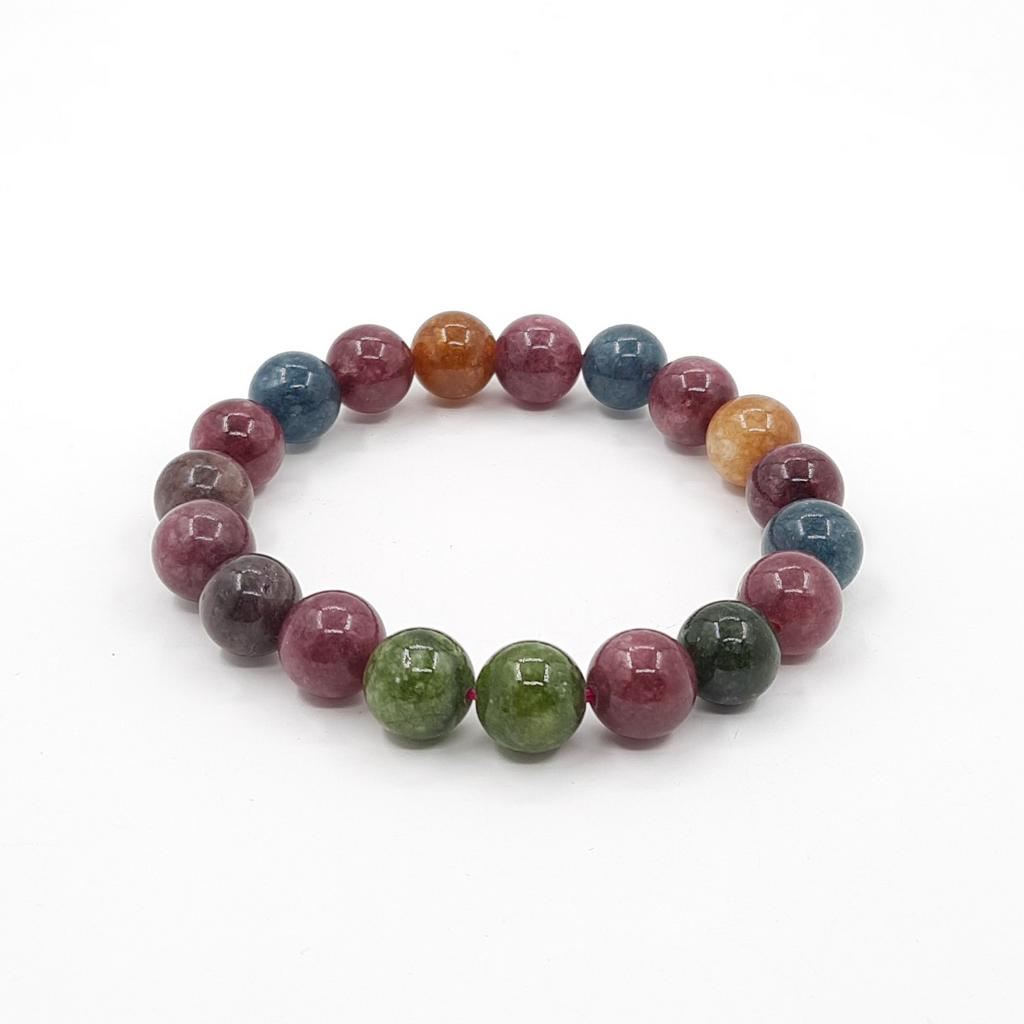 Браслет, турмалин цветной