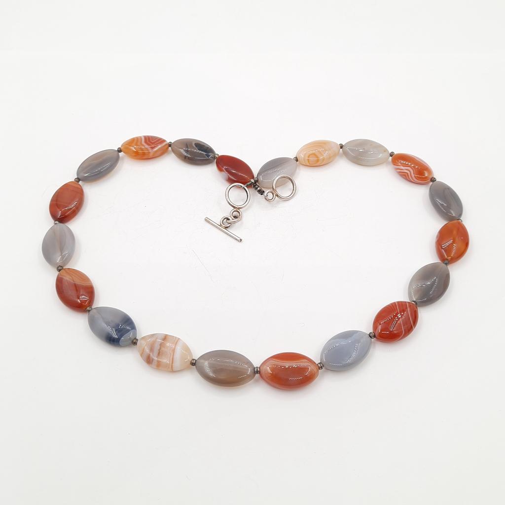 Бусы, агат + сердолик