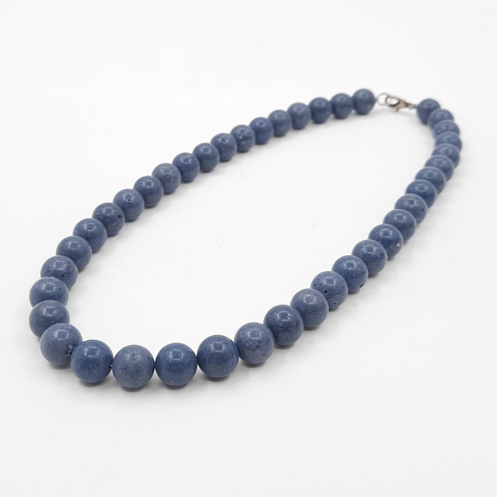 Бусы, коралл голубой