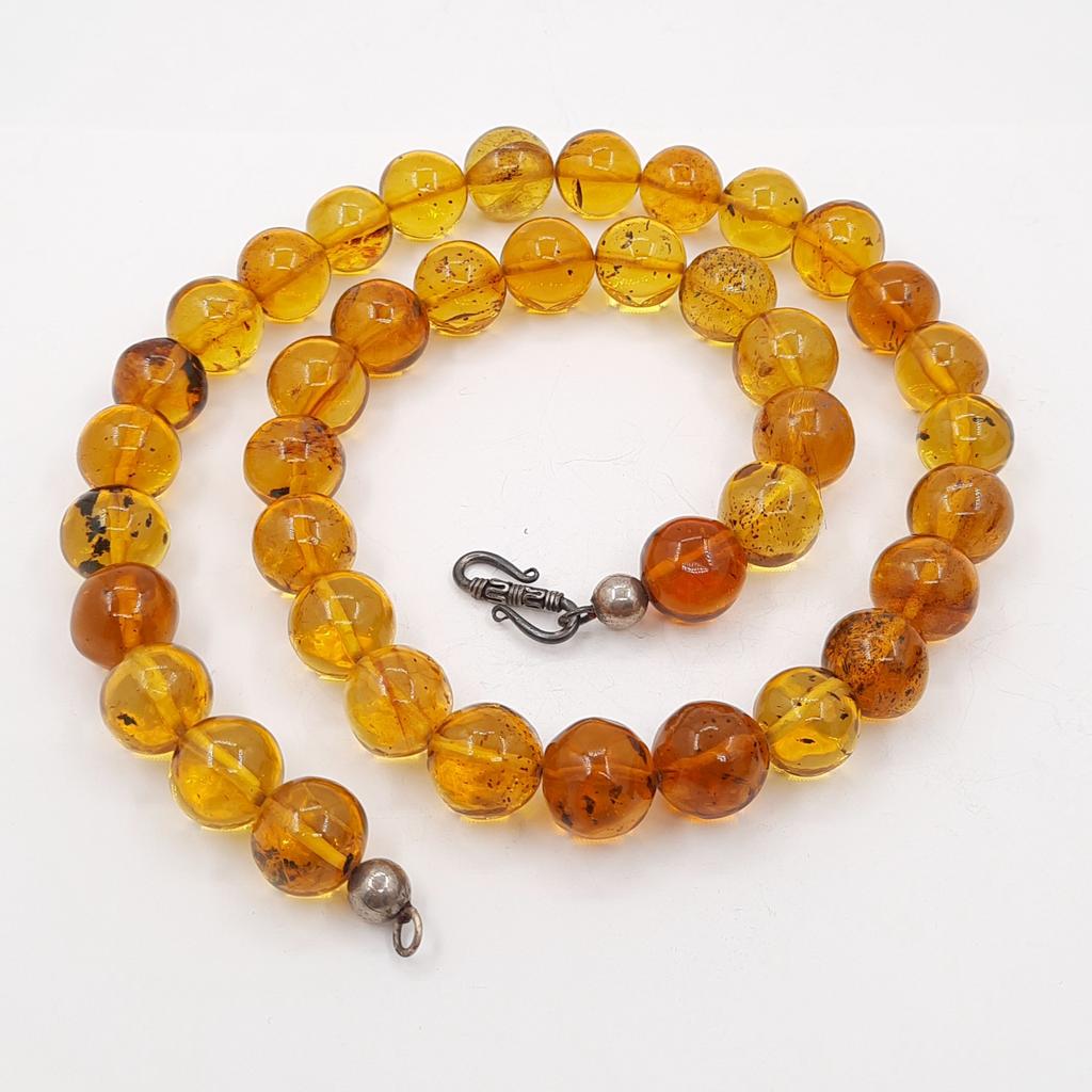 Бусы, янтарь голубой, Мексика