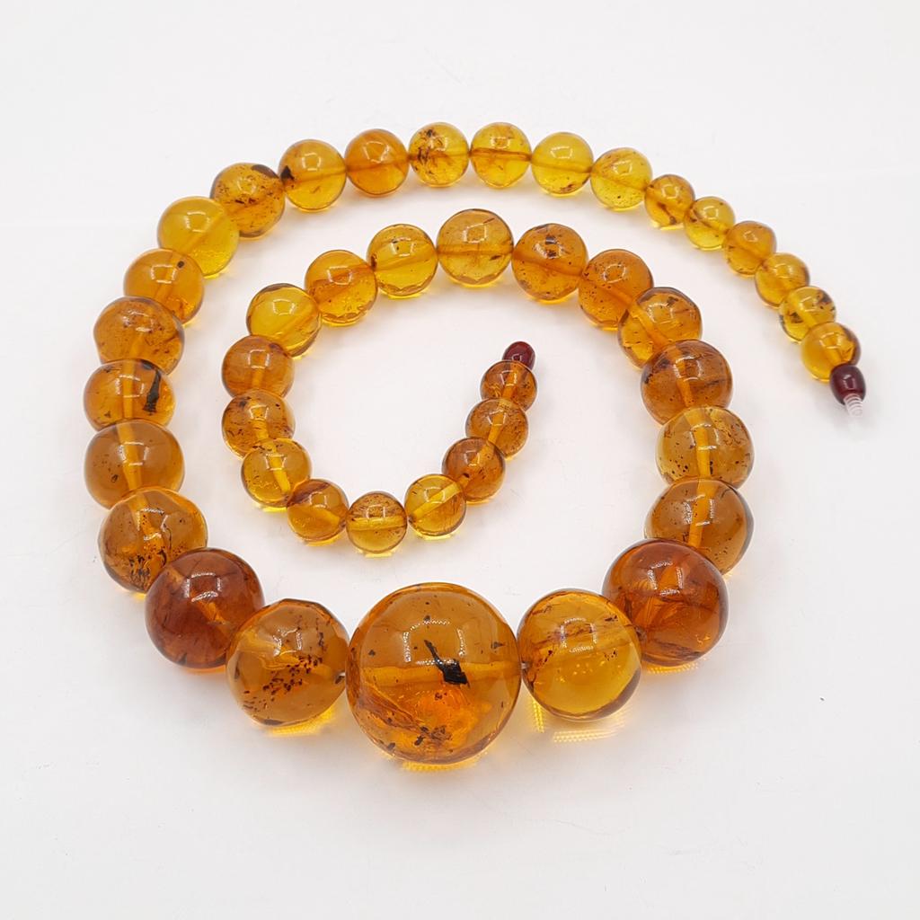 Бусы, янтарь голубой, Мексика