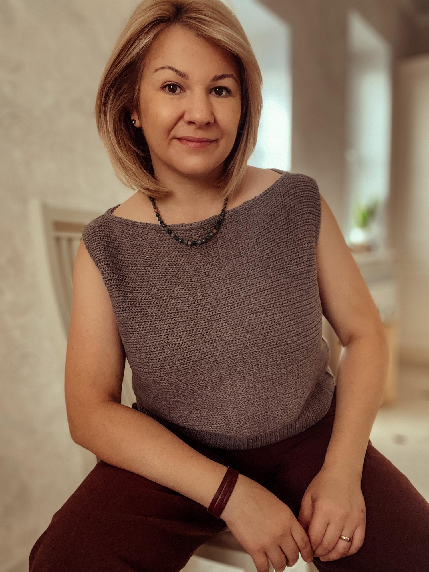 Совместное вязание. Майка «Волна»