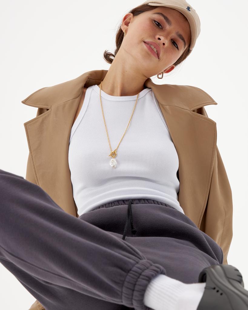 Майка в рубчик Белая