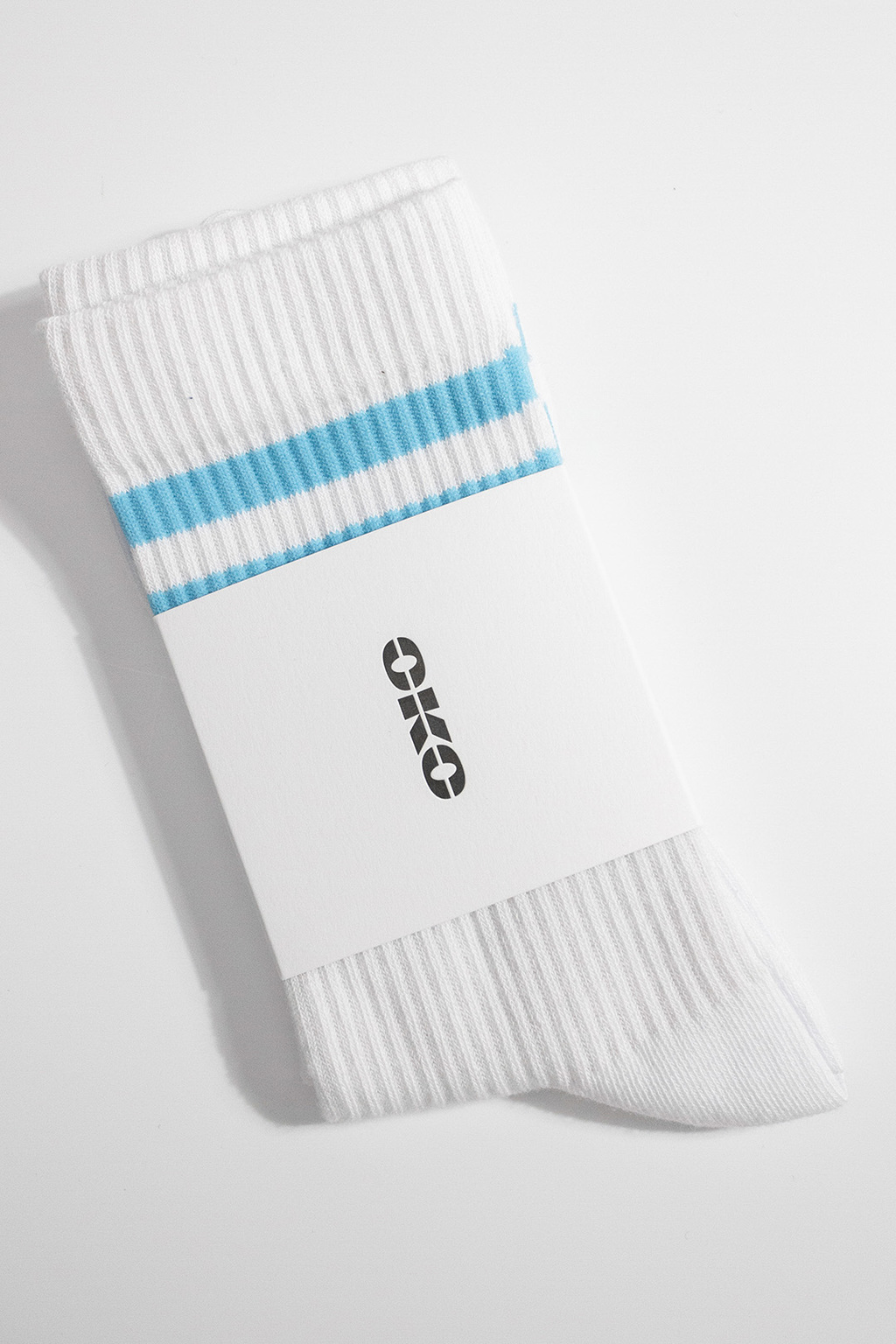 Спортивные носки в рубчик Голубая полоска