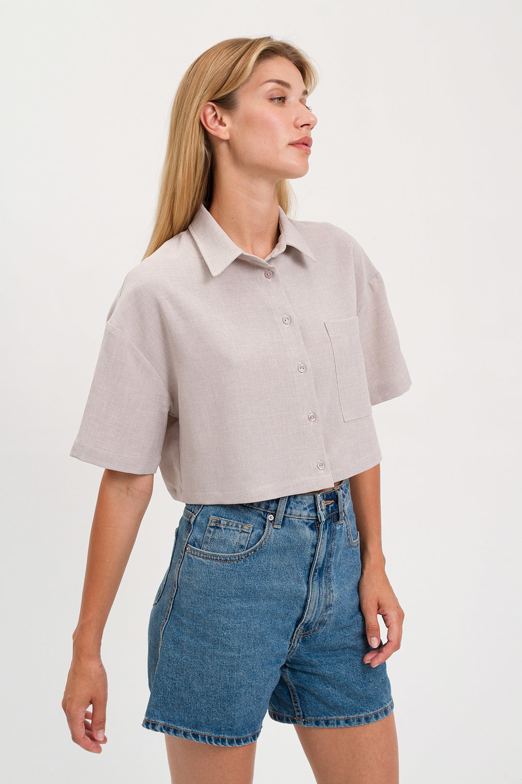 Рубашка из льна и вискозы