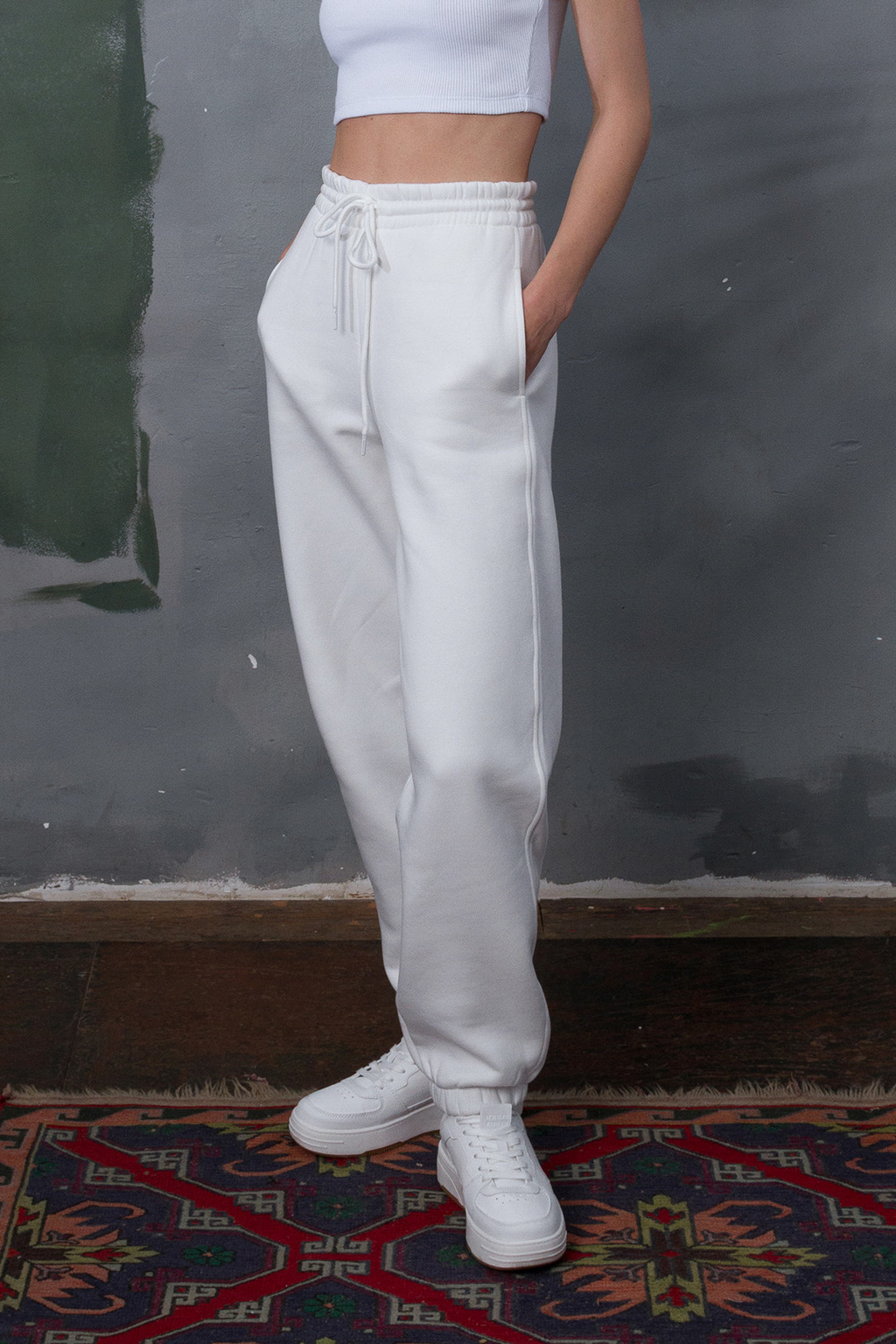 Брюки с начесом Natural white