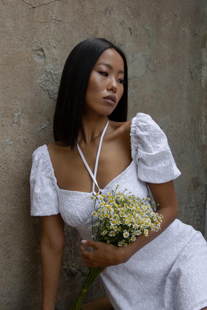 Мини платье из шитья Белое