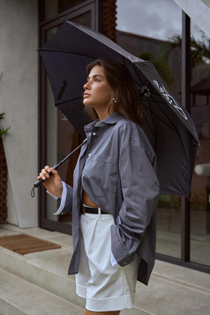 Рубашка умеренного оверсайз кроя в полоску