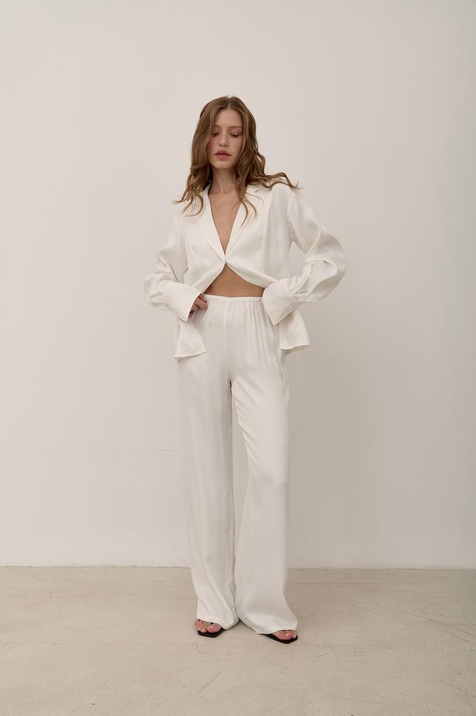 Брюки из вискозы молочные