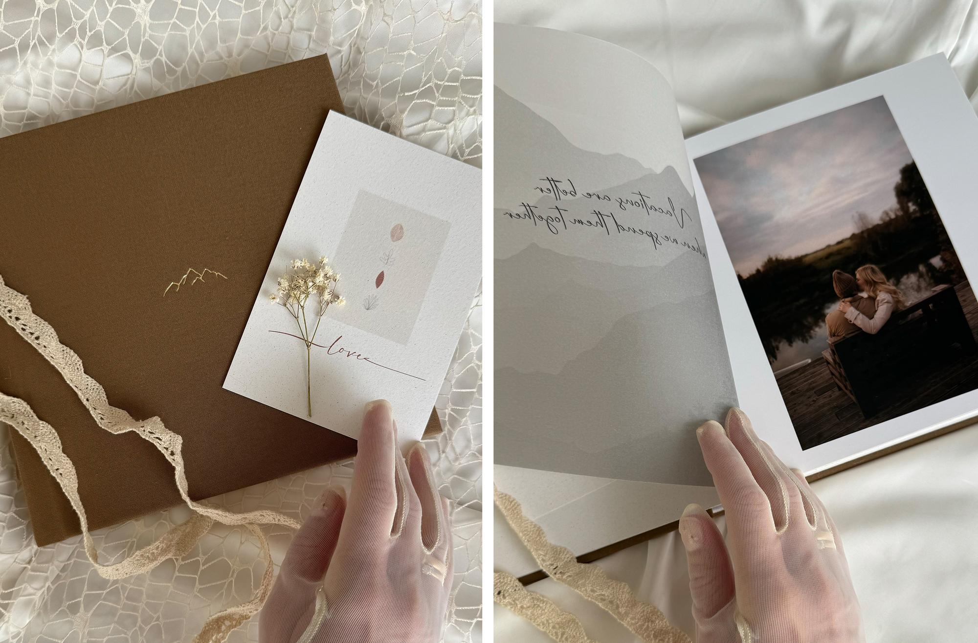 ФОТОКНИГА В ТЕКСТИЛЬНОЙ ОБЛОЖКЕ ШОКОЛАДНОГО ОТТЕНКА 20х20 СМ