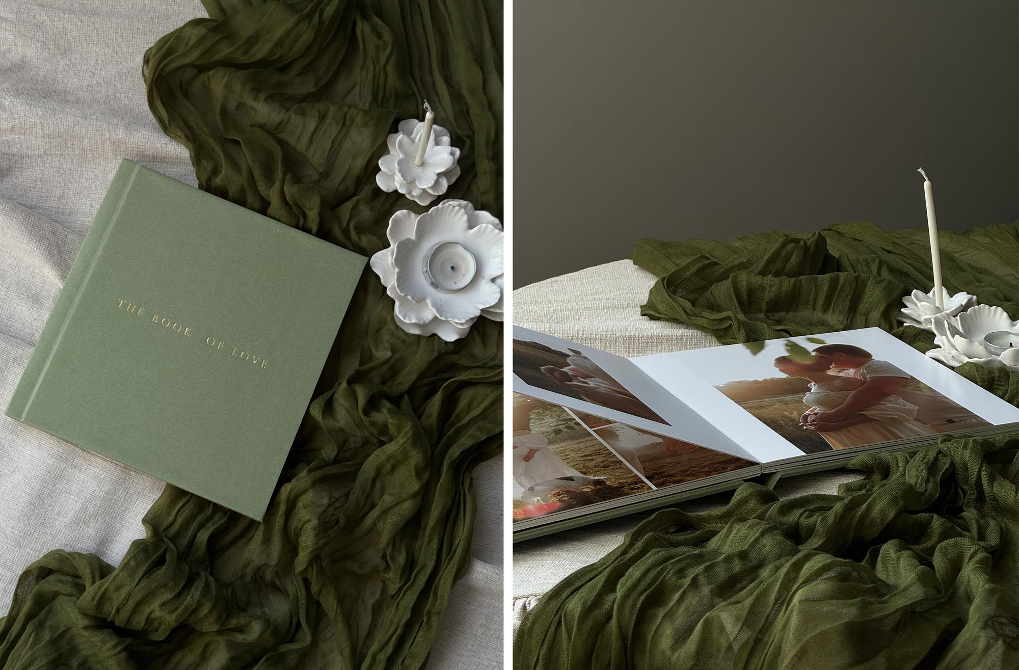 ФОТОКНИГА В ОБЛОЖКЕ ОЛИВКОВОГО ОТТЕНКА 20х20 СМ