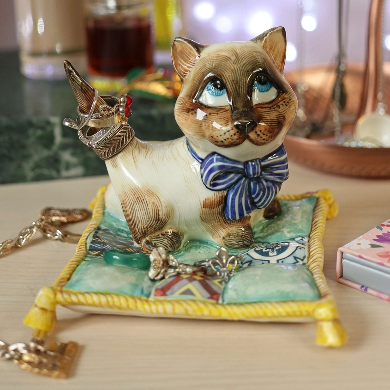 Подставка для колец Котёнок на подушке