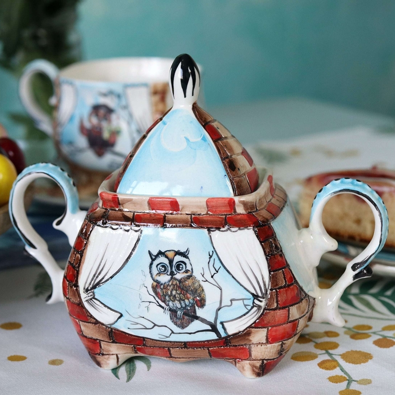 Сахарница фарфоровая Совёнок