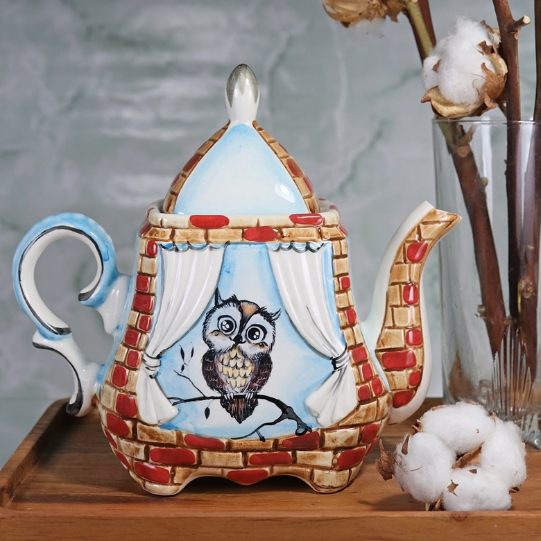 Чайник заварочный фарфоровый Совёнок