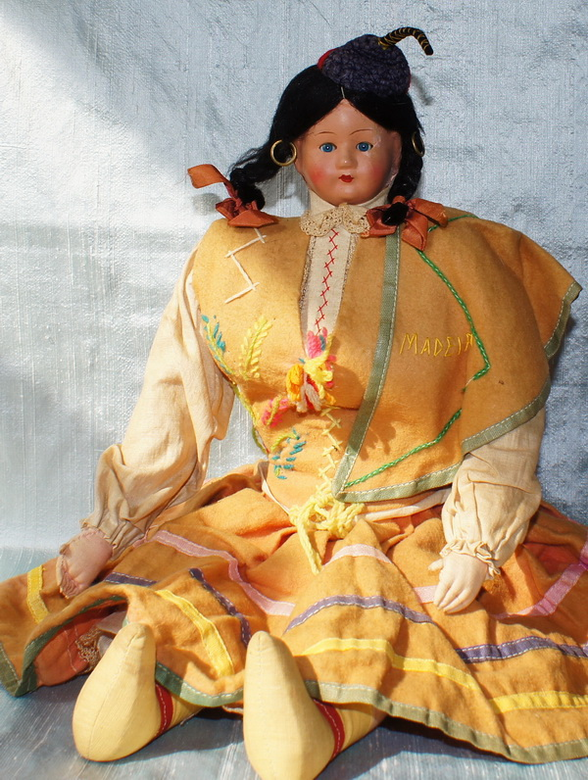 Старинная большая кукла Мадейры, 1950-е г., 48 см (700407)