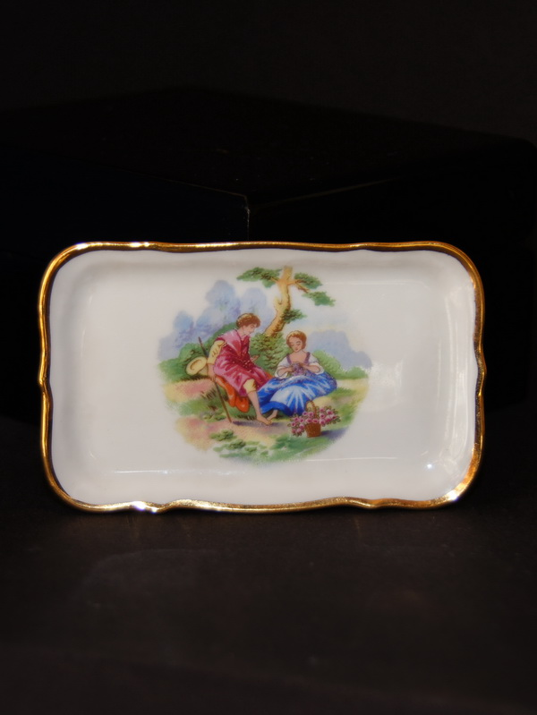 Миниатюрный поднос, фарфор, Лимож, 9 см, 170622