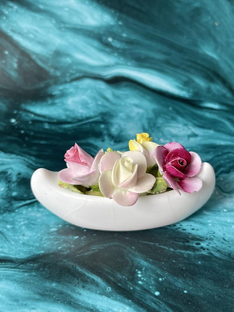 Миниатюра "Лодочка с розами", Coalport, 7х3 см