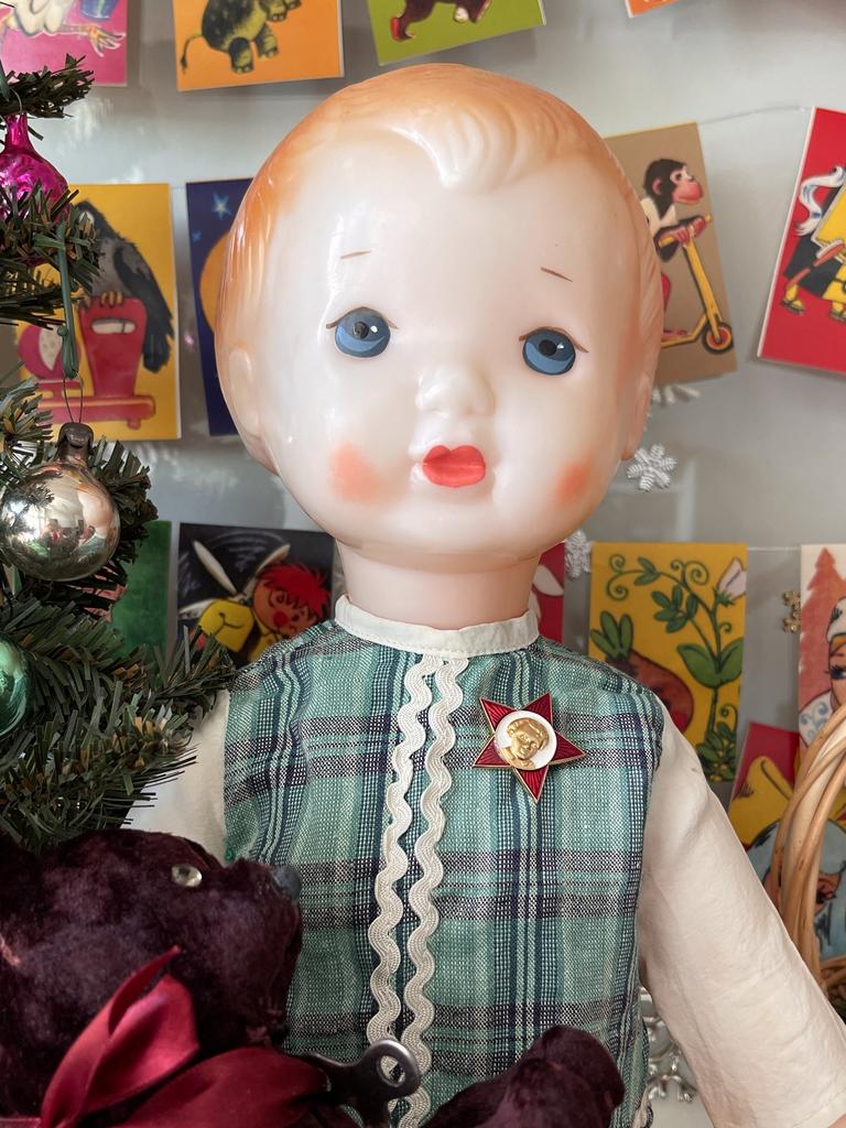 Большой советский пупс с хохолком, СССР, 53 см (400251)