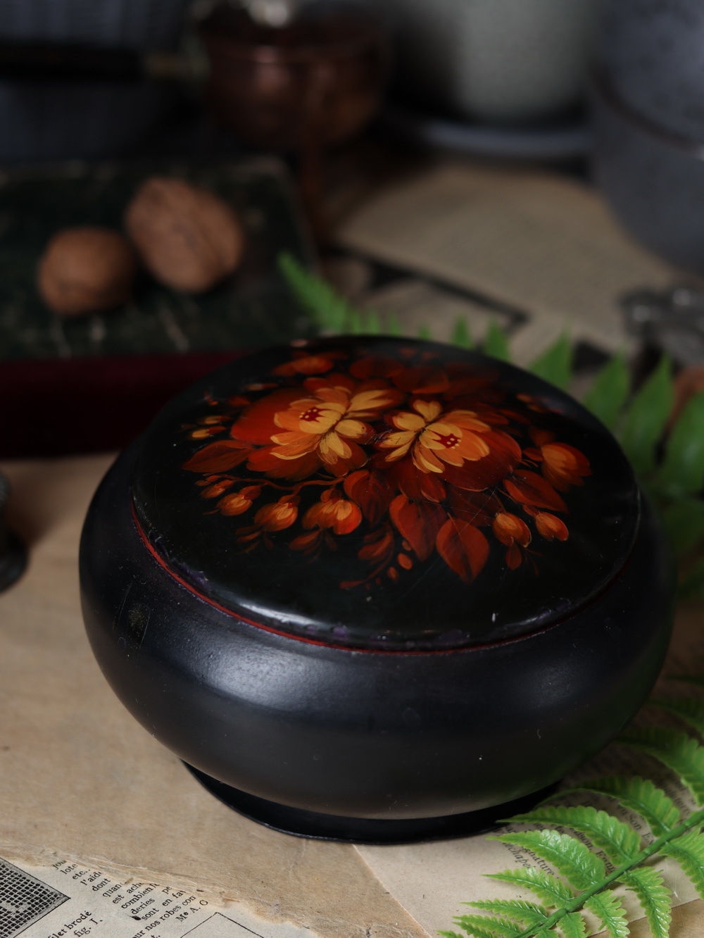 Металлическая вазочка Жостово, СССР