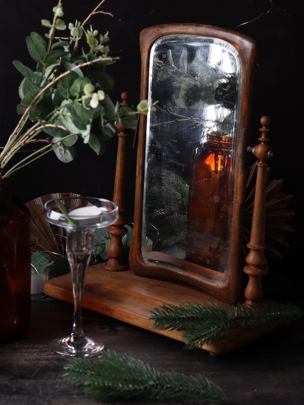 Старинное настольное зеркало, ар-нуво, 1900-е г.