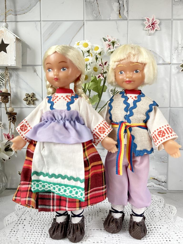 Сувенирные куклы "Ионас и Лайма", СССР, Ленигрушка, с этикеткой