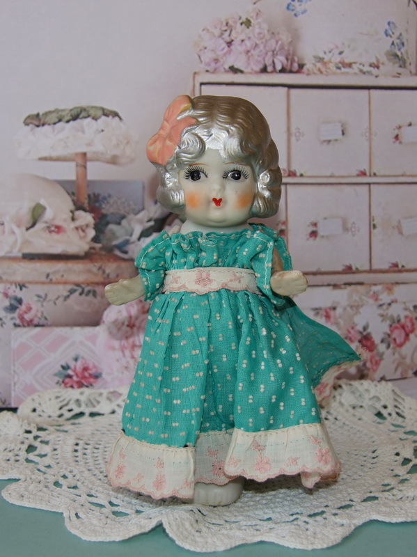 Антикварная кукла, Япония, 16 см