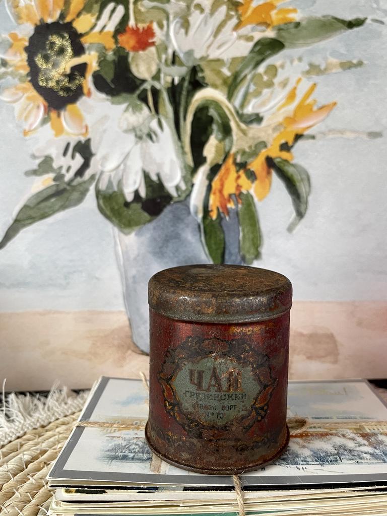 Чайная жестяная коробочка