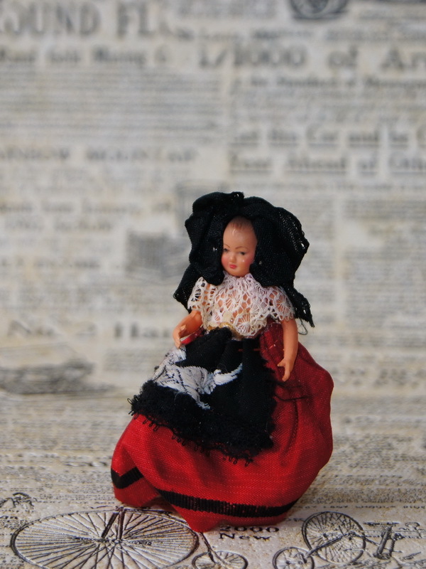 Старинная мини куколка Petitcollin, целлулоид, 8 см (арт.1400787)