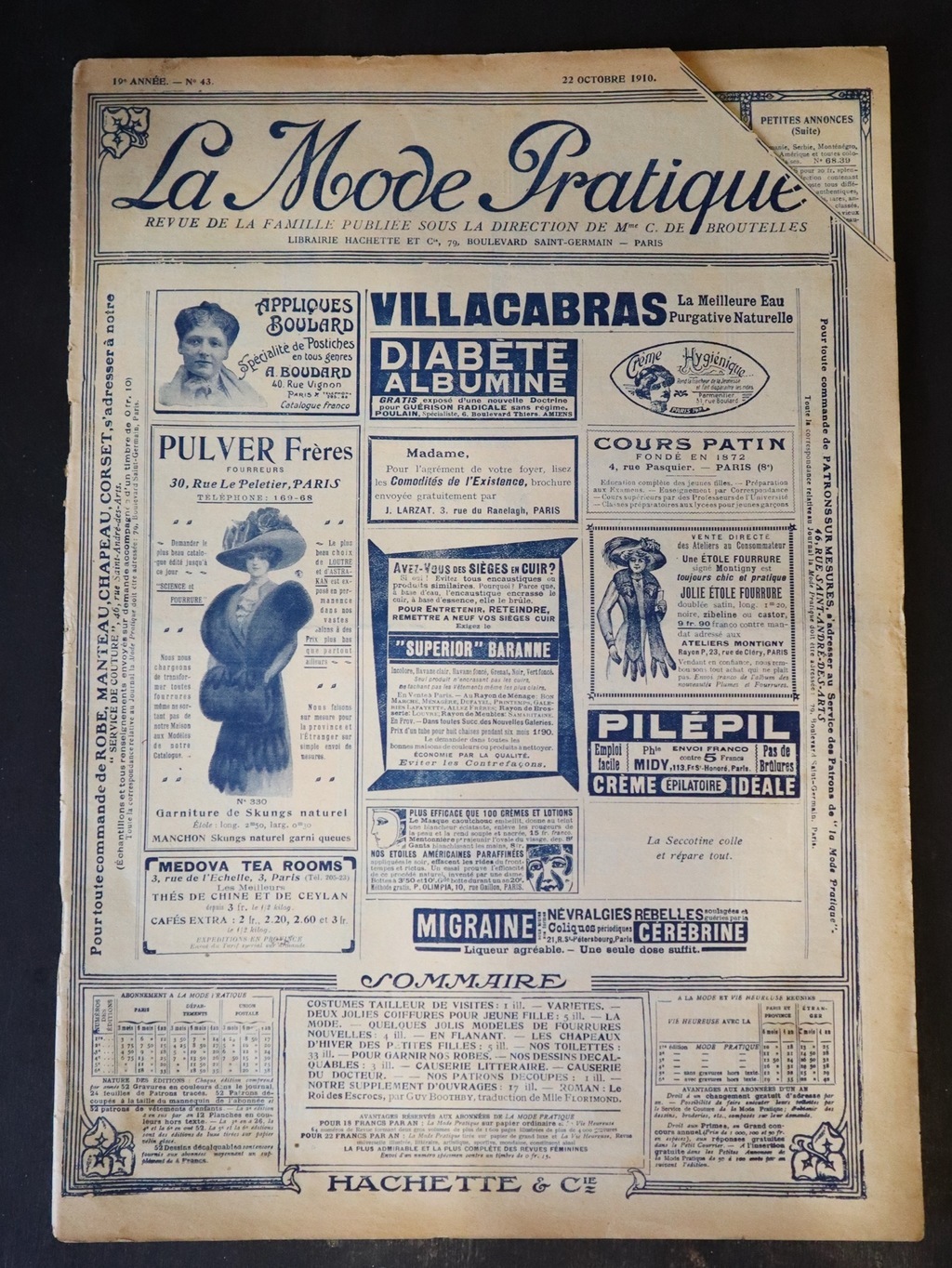 1910 г., 22 октября, Модный журнал, Париж