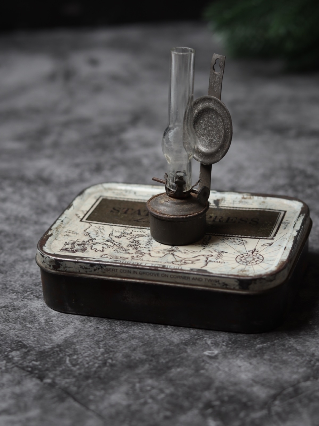 Антикварная керосиновая лампа, старинная керосинка, мини керосиновая лампа