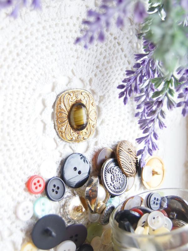 Брошь винтажная "Тигровый глаз"