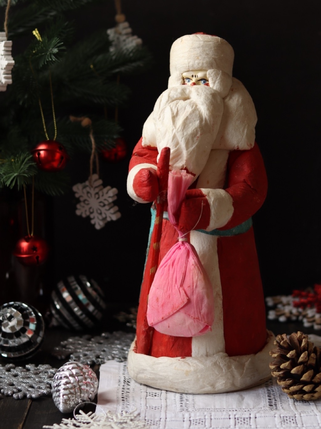 Советский Ватный Дед Мороз и Снегурочка