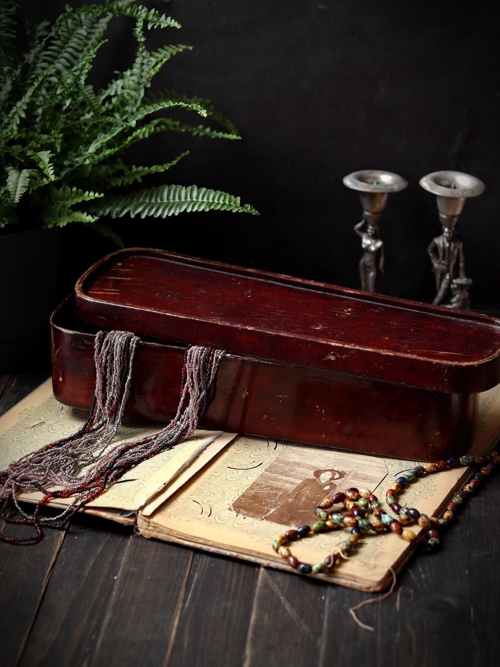 антикварный ящик для одежды, старинная перчаточница, старинная коробка, Лютерма