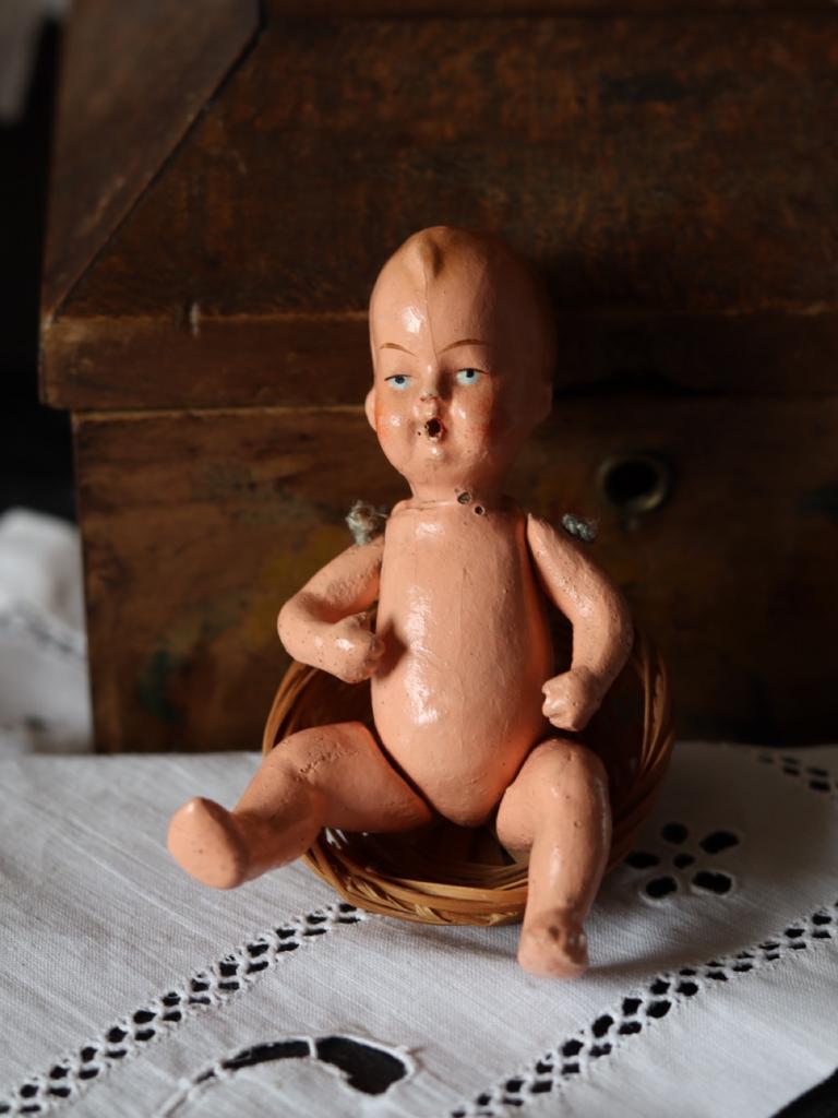 старинный керамический пупс, антикварный пупс