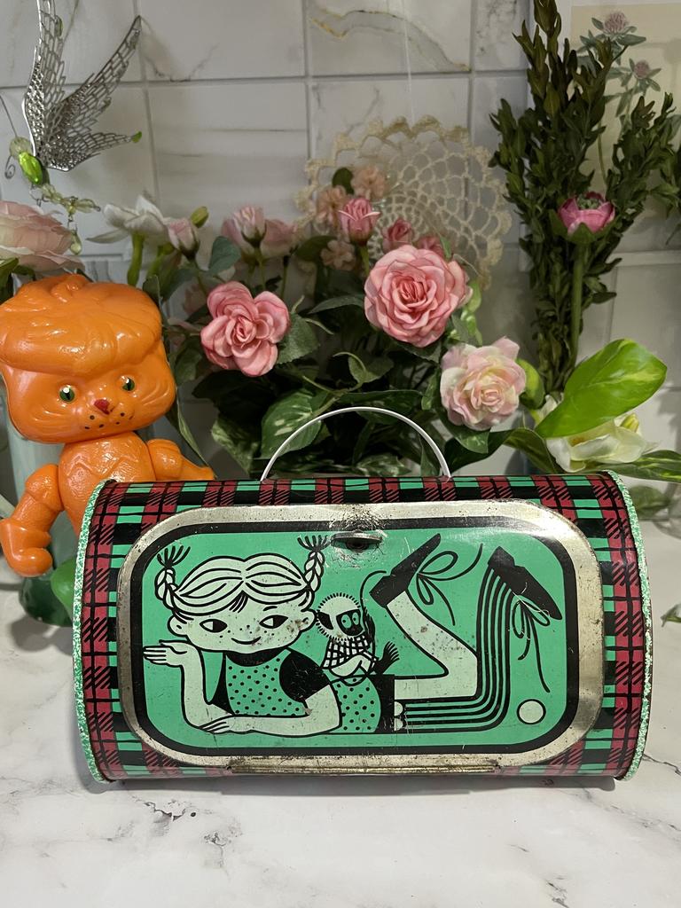Детская Сумочка сундучок из жести, игрушка СССР