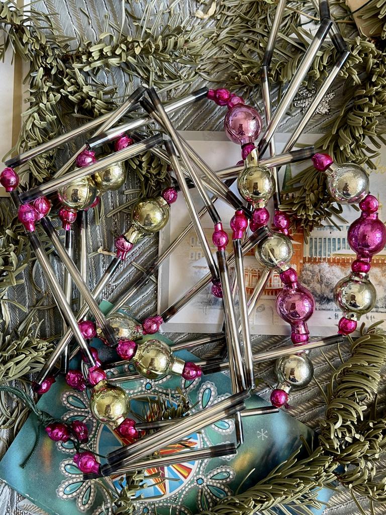 Бусы стеклянные советские на ёлку 3 м