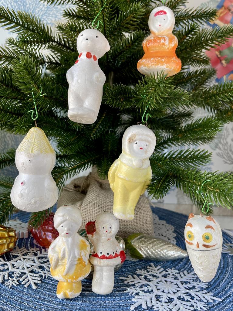 Советские елочные игрушки из пенопласта