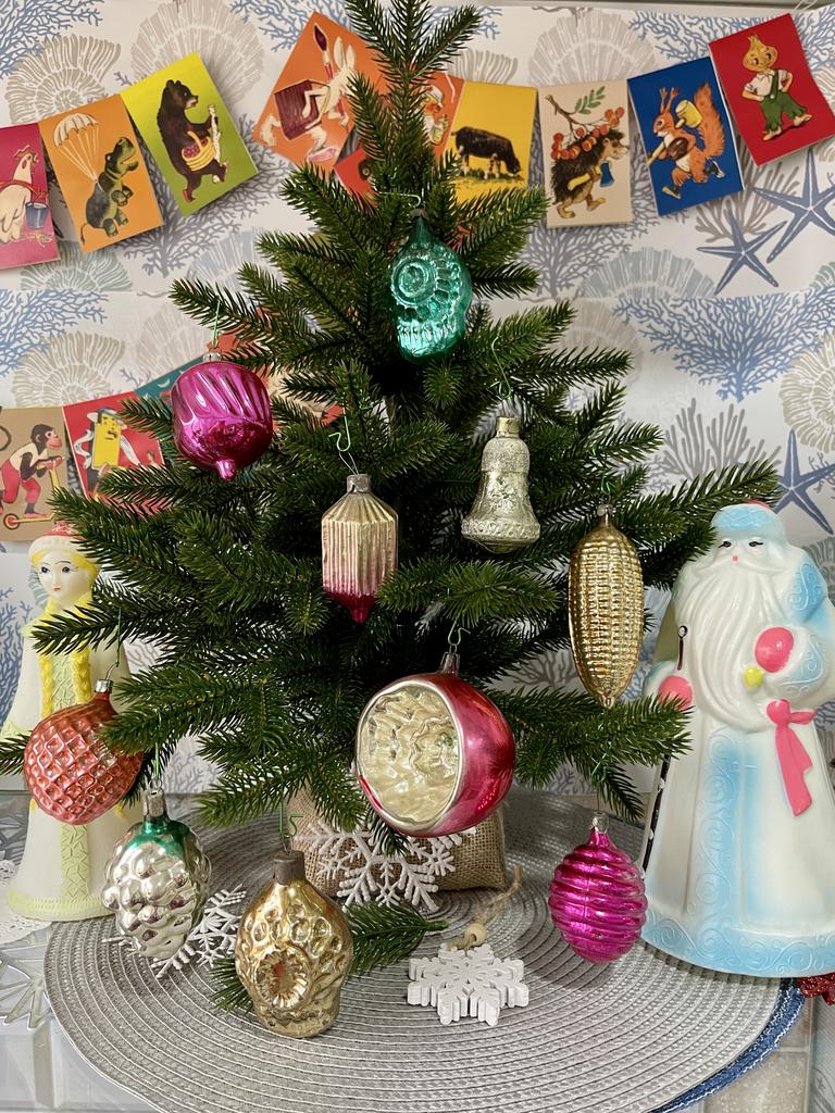 Стеклянные советские елочные игрушки