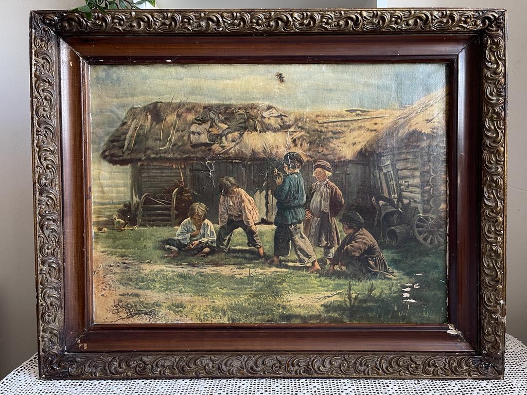 1959 г.«Игра в бабки. 1870 г.» репродукция