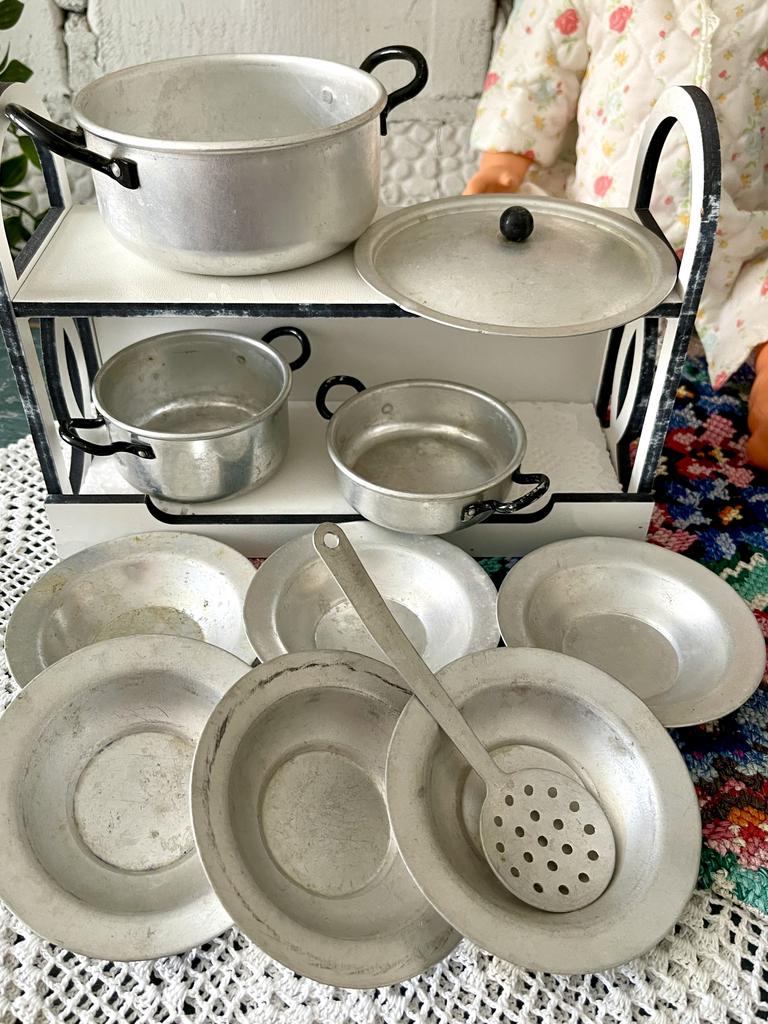 Советская кукольная алюминиевая посудка