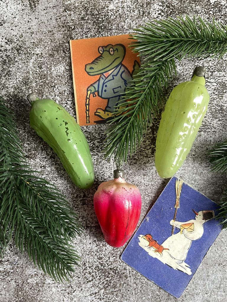 «Овощи» стеклянные елочные игрушки  СССР, 1960-е г