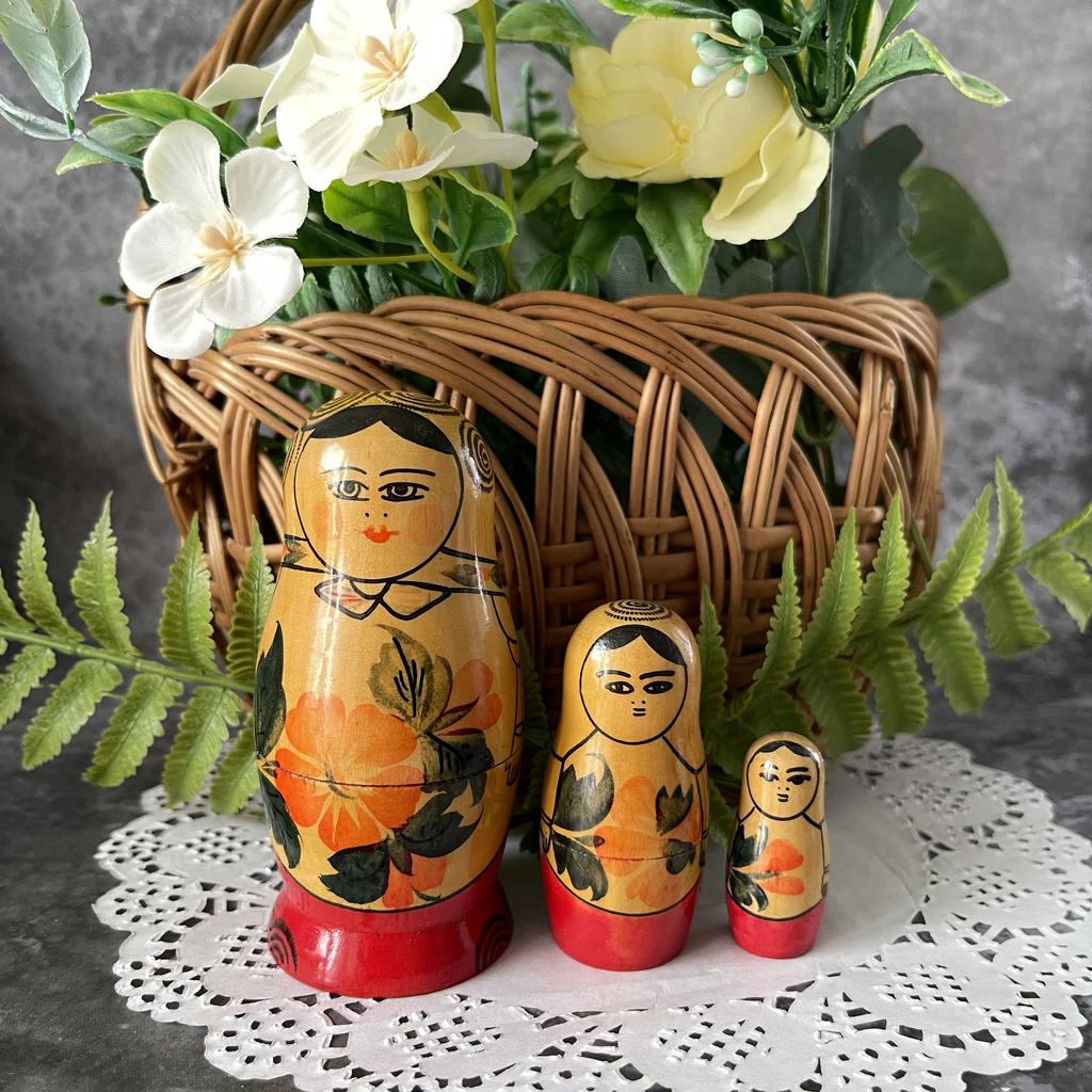 Советская трехместная матрешка, 10 см